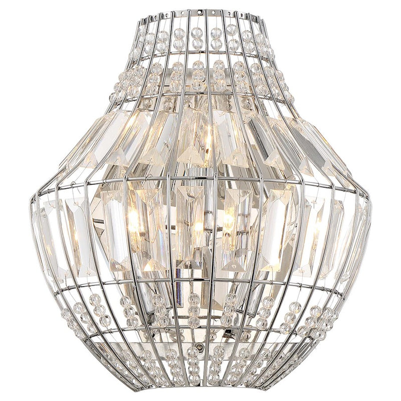 Minka Laver Braiden 11in 1-Light Wall Sconce | Chrome Transitional | Hallway & Bedroom Accent | 11 x 11 x 12 in | Model 2340-77