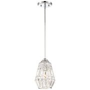 Minka Lavery Braiden 7in 1-Light Mini Pendant | Chrome Crystal Faceted | Kitchen Island & Entryway | 7.25 x 7.25 x 10.25 in | Model 2341-77
