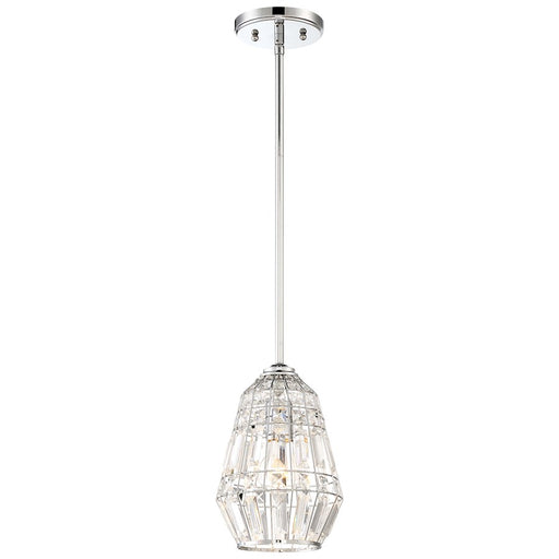 Minka Lavery Braiden 7in 1-Light Mini Pendant | Chrome Crystal Faceted | Kitchen Island & Entryway | 7.25 x 7.25 x 10.25 in | Model 2341-77