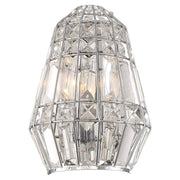 Minka Lavery Braiden 7in 1-Light Wall Sconce | Chrome Crystal Faceted | Hallway & Living Room Accent | 7 x 7 x 9.75 in | Model 2342-77