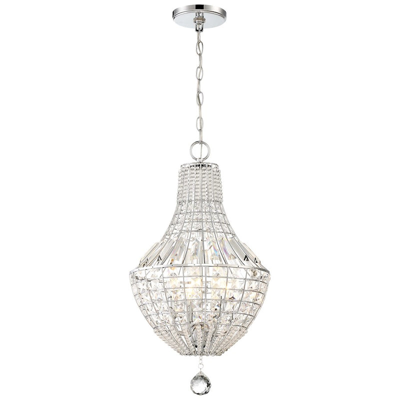 Minka Lavery Braiden 13in 4-Light Pendant | Chrome Crystal Faceted | Dining Room & Entryway | 13 x 13 x 22.75 in | Model 2344-77