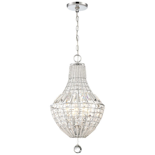Minka Lavery Braiden 13in 4-Light Pendant | Chrome Crystal Faceted | Dining Room & Entryway | 13 x 13 x 22.75 in | Model 2344-77