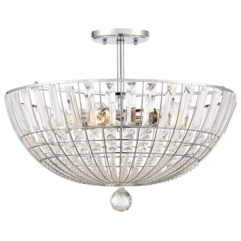 Minka Lavery Braiden 20in Semi-Flush Mount | Chrome Crystal and Chrome Finish | Entryway & Hallway | 20 x 20 x 17 in | Model 2346-77
