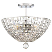 Minka Lavery Braiden 16in 1-Light Semi-Flush Mount | Transitional Chrome and White Glass | Hallway & Bedroom Ceiling Light | Model 2348-77