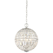 Minka Laver Palermo 12in 4-Light Pendant | Chrome and Crystal | Kitchen Island & Dining Room | 12 x 12 x 15 in | Model 2354-77