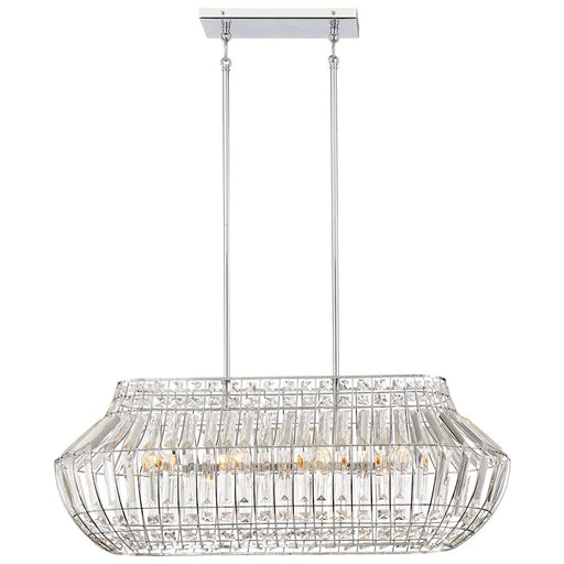 Minka Lavery Braiden 34in 6-Light Island Pendant | Chrome Steel and Crystal | Kitchen Island & Dining Room | 34 x 14 x 12.5 in | Model 2367-77