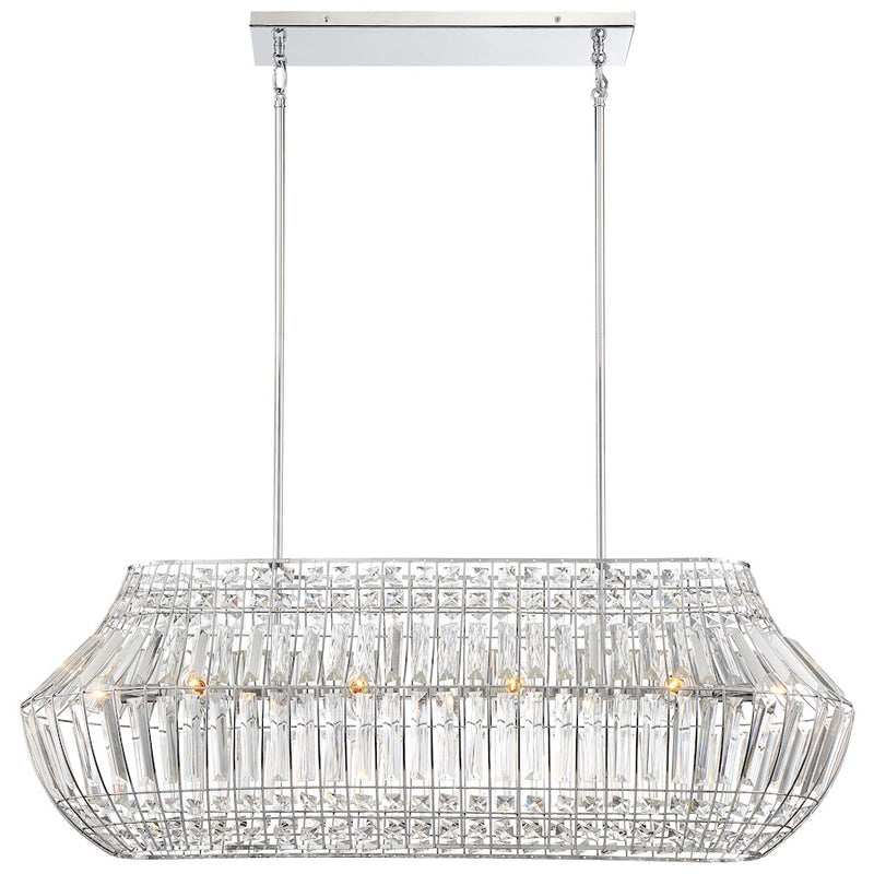 Minka Lavery Braiden 42in 6-Light Island Light | Chrome Transitional | Kitchen Island & Dining Room | 42 x 15 x 14 in | Model 2369-77