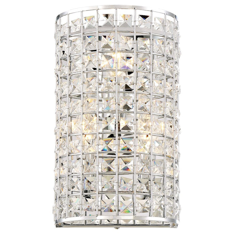Minka Lavery Palermo 7in 1-Light Wall Sconce | Chrome Transitional | Hallway & Bedroom Accent | 12 in H | Model 2371-77