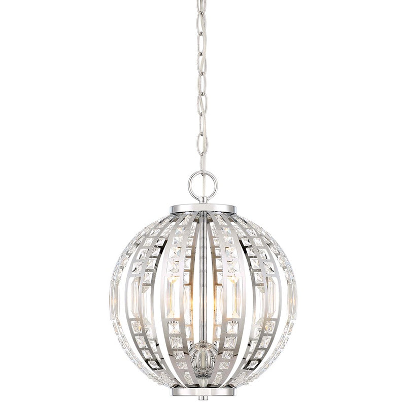 Minka Lavery Palermo 12in Pendant | Transitional Chrome Finish | Kitchen Island & Dining Room | 12 x 12 x 15 in | Model 2374-77