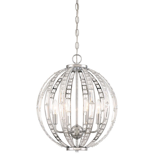 Minka Lavery Palermo 16in Pendant | Transitional Chrome Finish | Kitchen Island & Dining Room | 16 x 16 x 19 in | Model 2376-77