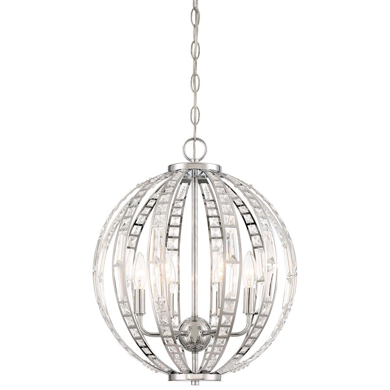Minka Lavery Palermo 16in Pendant | Transitional Chrome Finish | Kitchen Island & Dining Room | 16 x 16 x 19 in | Model 2376-77