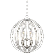 Minka Lavery Palermo 24in 1-Light Pendant | Chrome Transitional | Kitchen Island & Dining Room | 24 x 24 x 28 in | Model 2378-77