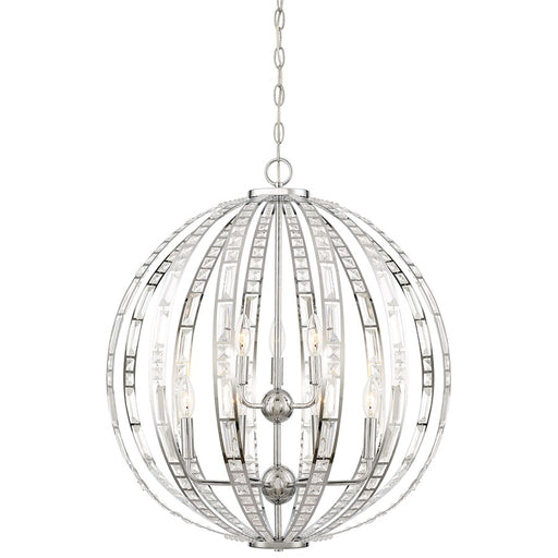 Minka Lavery Palermo 24in 1-Light Pendant | Chrome Transitional | Kitchen Island & Dining Room | 24 x 24 x 28 in | Model 2378-77