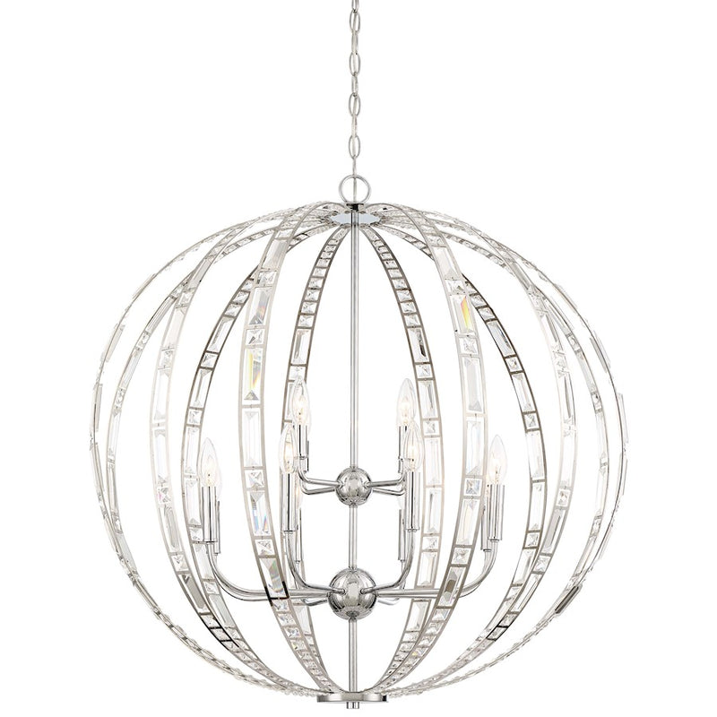 Minka Lavery Palermo 32in 1-Light Pendant | Chrome Transitional | Kitchen Island & Dining Room | 32 x 32 x 33 in | Model 2379-77