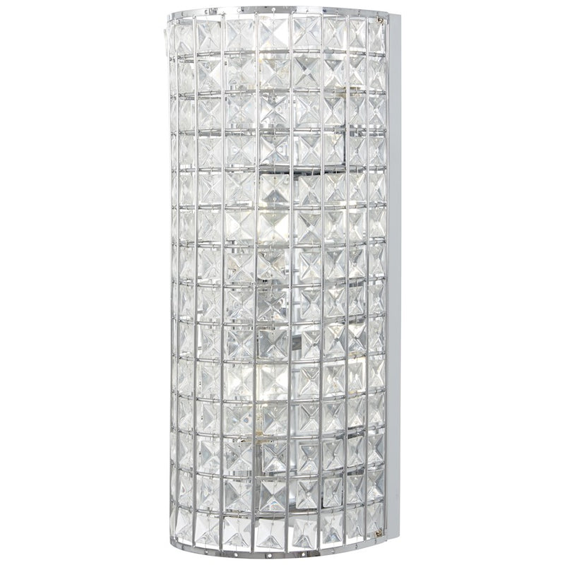 Minka Lavery Palermo 16in 1-Light Wall Sconce | Chrome Crystal | Hallway & Living Room Accent | 16 in H | Model 2380-77
