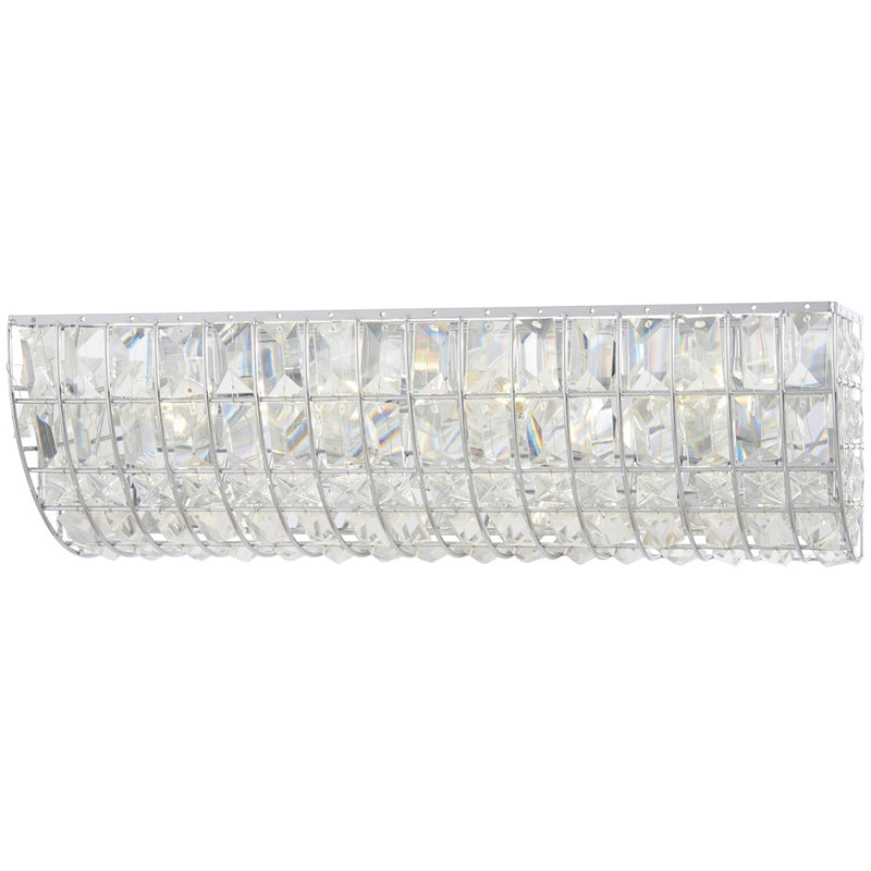 Minka Lavery Palermo 4-Light Bath Vanity Light | Chrome Crystal Transitional | Bathroom & Powder Room | 18 x 6 x 6 in | Model 2384-77