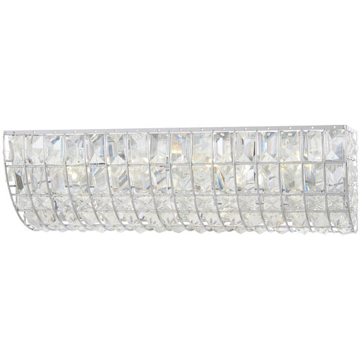 Minka Lavery Palermo 4-Light Bath Vanity Light | Chrome Crystal Transitional | Bathroom & Powder Room | 18 x 6 x 6 in | Model 2384-77