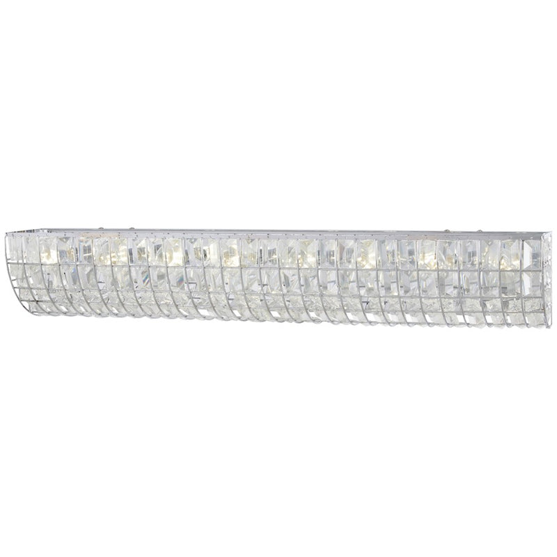 Minka Lavery Palermo 32in 8-Light Bath Vanity | Modern Chrome Steel and Crystal | Kitchen & Bathroom Vanity Light | 32 x 6 x 6 in | Model 2389-77
