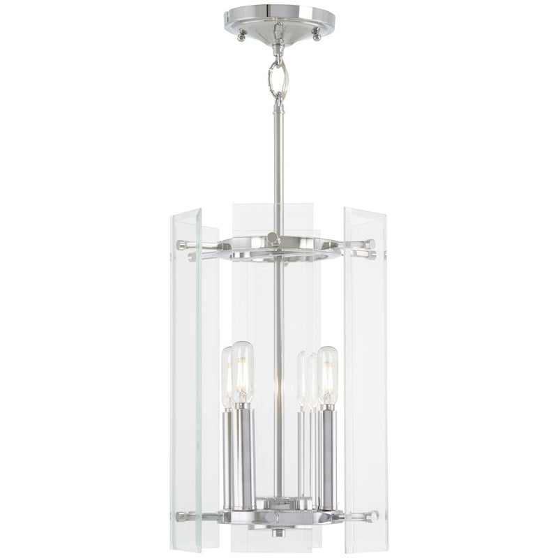 Minka Lavery Beacon Trace 10in 1-Light Pendant | Chrome Steel and Clear Beveled Glass | Kitchen Island & Dining Room | Model 2393-77