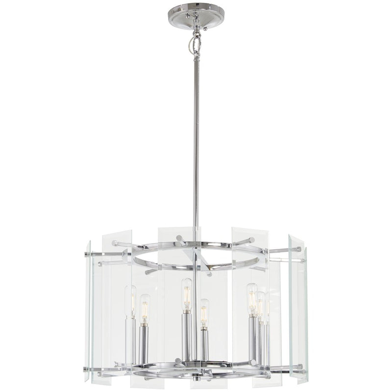 Minka Lavery Beacon Trace 20in 1-Light Pendant | Chrome Steel and Clear Beveled Glass | Kitchen Island & Dining Room | 20 x 20 x 12 in | Model 2394-77