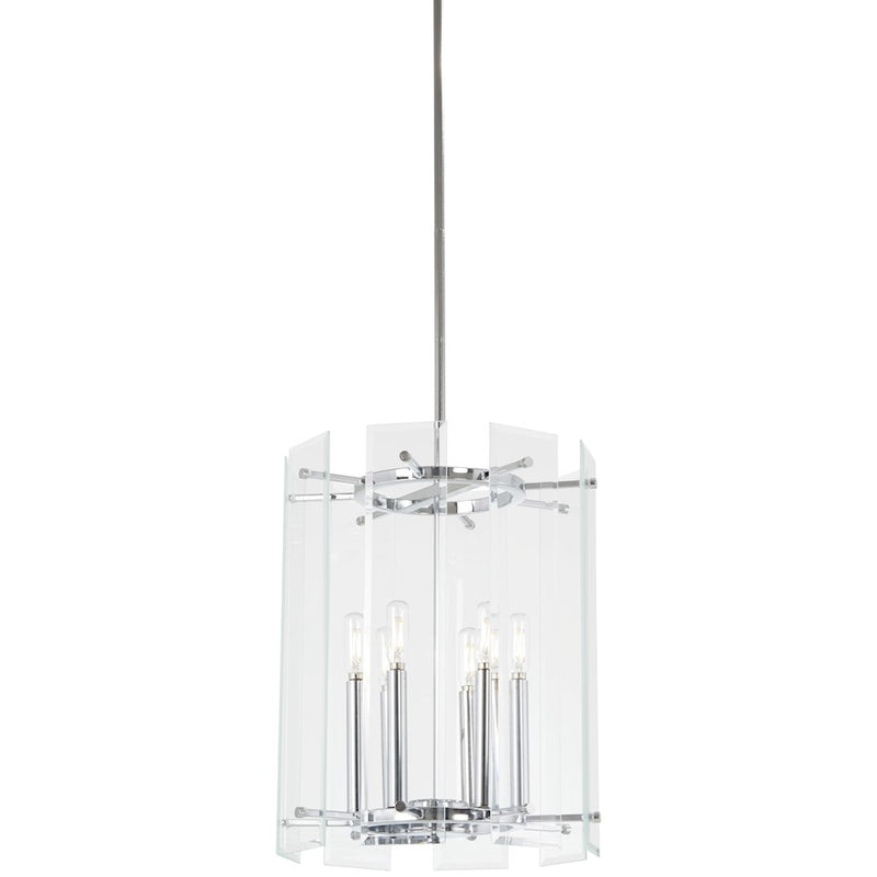 Minka Lavery Beacon Trace 14in 1-Light Pendant | Chrome Steel and Clear Beveled Glass | Kitchen Island & Dining Room | Model 2395-77