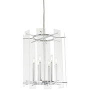 Minka Lavery Beacon Trace 18in 1-Light Pendant | Chrome Steel and Clear Beveled Glass | Kitchen Island & Dining Room | 18 x 18 x 22 in | Model 2396-77
