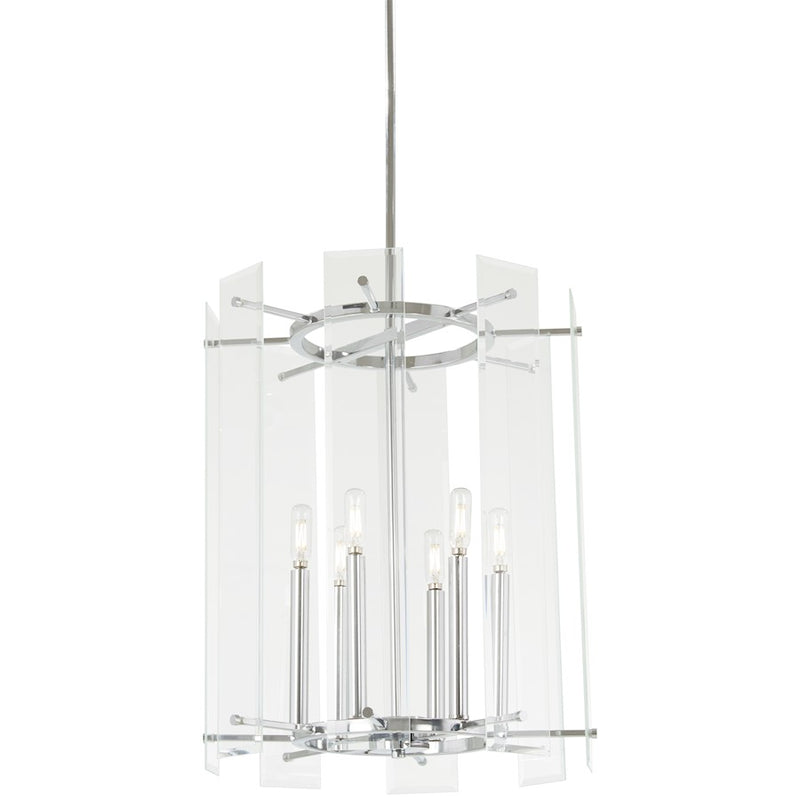 Minka Lavery Beacon Trace 18in 1-Light Pendant | Chrome Steel and Clear Beveled Glass | Kitchen Island & Dining Room | 18 x 18 x 22 in | Model 2396-77