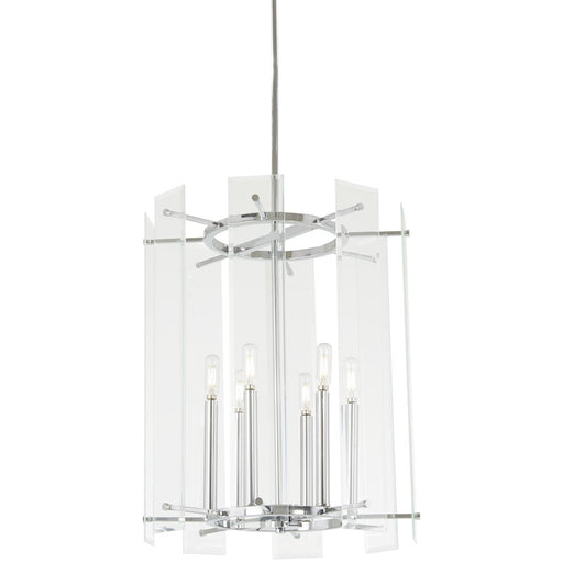 Minka Lavery Beacon Trace 18in 1-Light Pendant | Chrome Steel and Clear Beveled Glass | Kitchen Island & Dining Room | 18 x 18 x 22 in | Model 2396-77