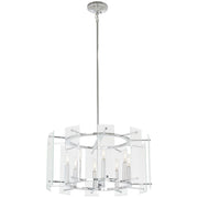 Minka Lavery Beacon Trace 24in 1-Light Pendant | Chrome Steel and Clear Beveled Glass | Kitchen Island & Dining Room | 24 x 24 x 12 in | Model 2397-77