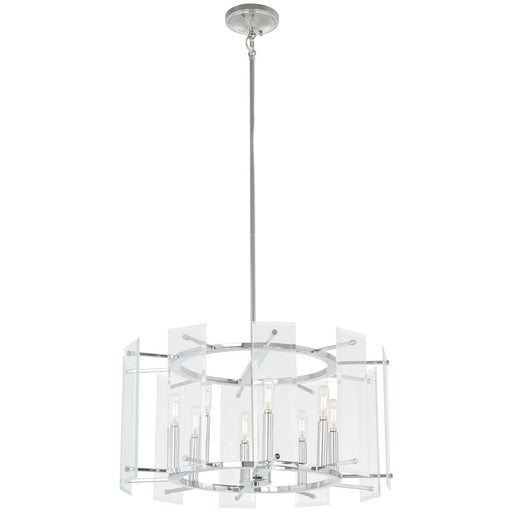 Minka Lavery Beacon Trace 24in 1-Light Pendant | Chrome Steel and Clear Beveled Glass | Kitchen Island & Dining Room | 24 x 24 x 12 in | Model 2397-77