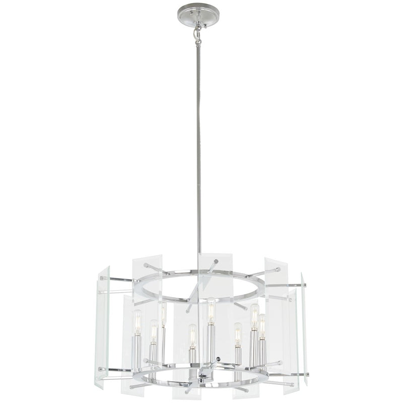 Minka Lavery Beacon Trace 24in 1-Light Pendant | Chrome Steel and Clear Beveled Glass | Kitchen Island & Dining Room | 24 x 24 x 12 in | Model 2397-77