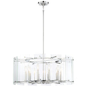 Minka Lavery Beacon Trace 28in 1-Light Pendant | Chrome and Clear Beveled Glass | Kitchen Island & Dining Room | 28 x 28 x 12 in | Model 2398-77