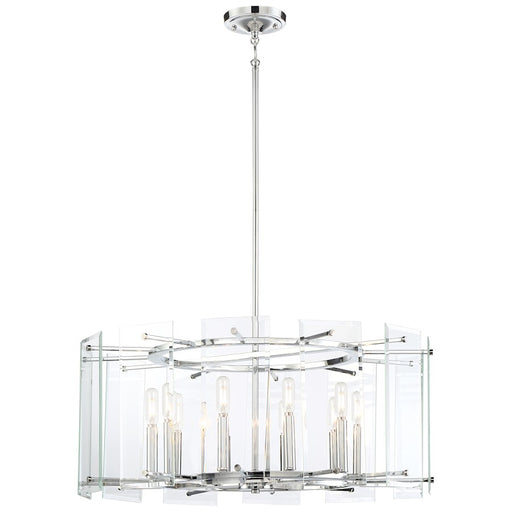 Minka Lavery Beacon Trace 28in 1-Light Pendant | Chrome and Clear Beveled Glass | Kitchen Island & Dining Room | 28 x 28 x 12 in | Model 2398-77