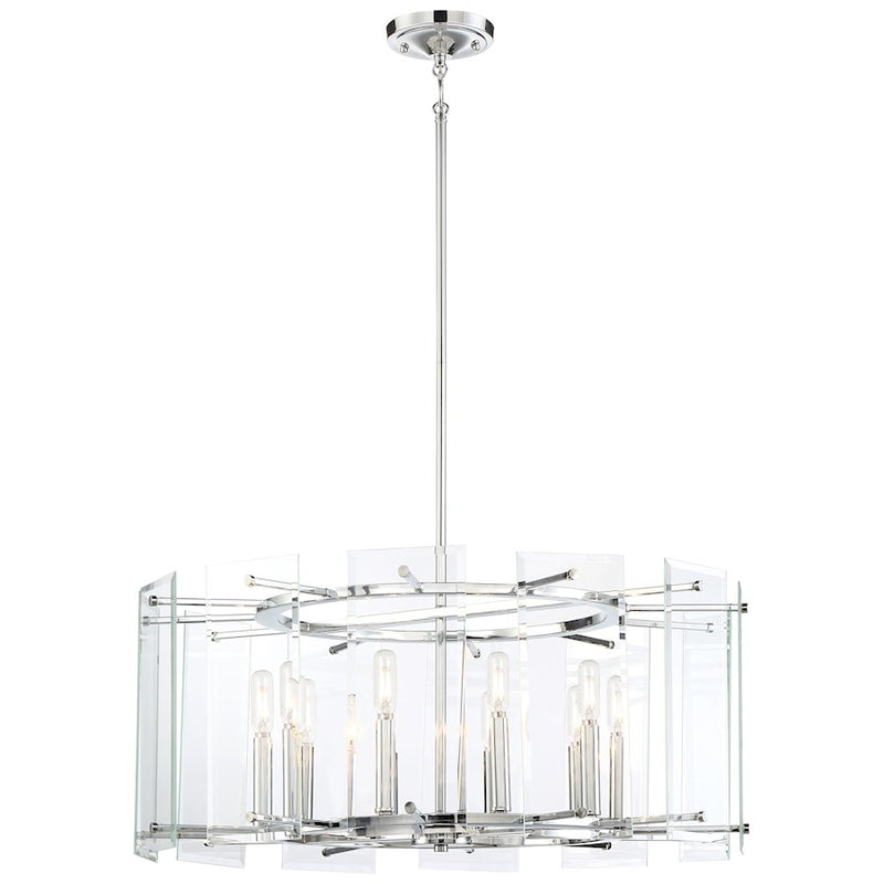 Minka Lavery Beacon Trace 28in 1-Light Pendant | Chrome and Clear Beveled Glass | Kitchen Island & Dining Room | 28 x 28 x 12 in | Model 2398-77