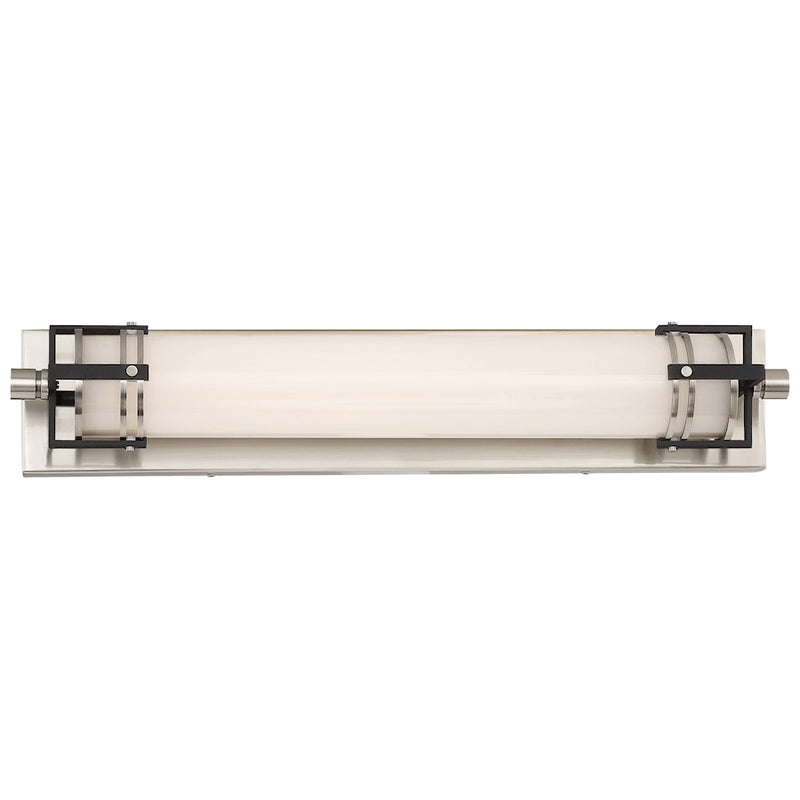 Minka Lavery LED Bath 24in 1-Light Vanity Light | Transitional Brushed Nickel and Sand Black | Bathroom Vanity | 5 x 24 x 5 in | Model 241-420-L