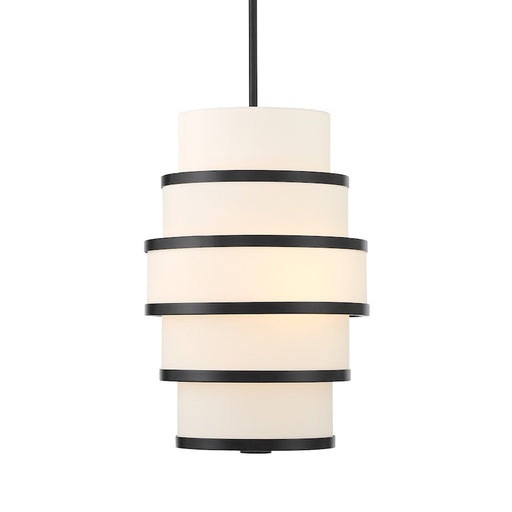 Minka Lavery Cascade 12in 3-Light Pendant | Industrial Coal Steel and White Linen Glass | Kitchen Island & Dining Room | Model 2441-66A