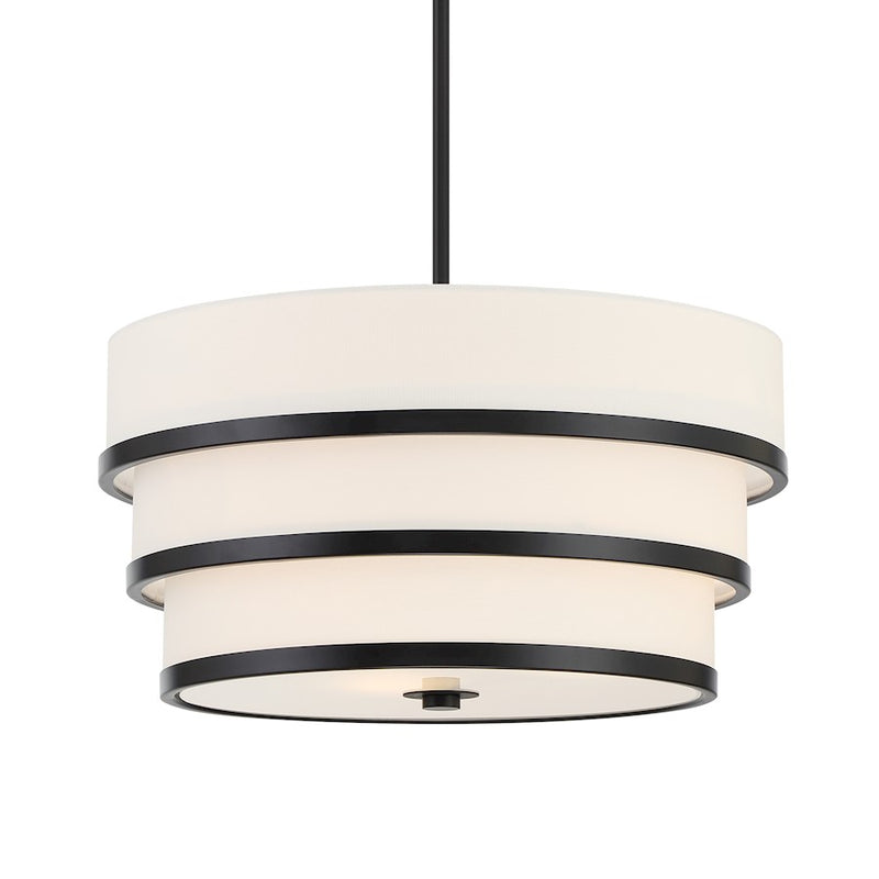Minka Lavery Cascade 12in 3-Light Pendant | Industrial Coal Steel and White Linen Glass | Kitchen Island & Dining Room | Model 2441-66A