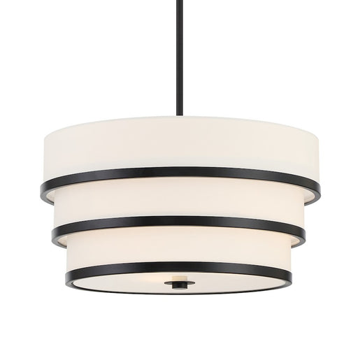 Minka Lavery Cascade 18in 3-Light Pendant | Industrial Coal Steel and White Linen Glass | Kitchen Island & Dining Room | Model 2443-66A