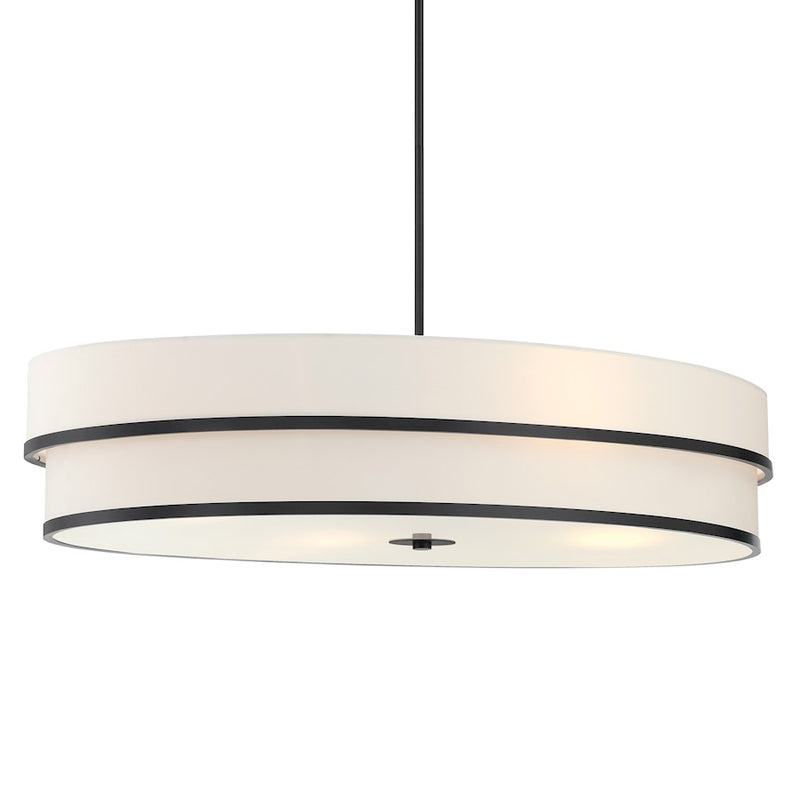 Minka Lavery Cascade 18in 3-Light Pendant | Industrial Coal Steel and White Linen Glass | Kitchen Island & Dining Room | Model 2443-66A
