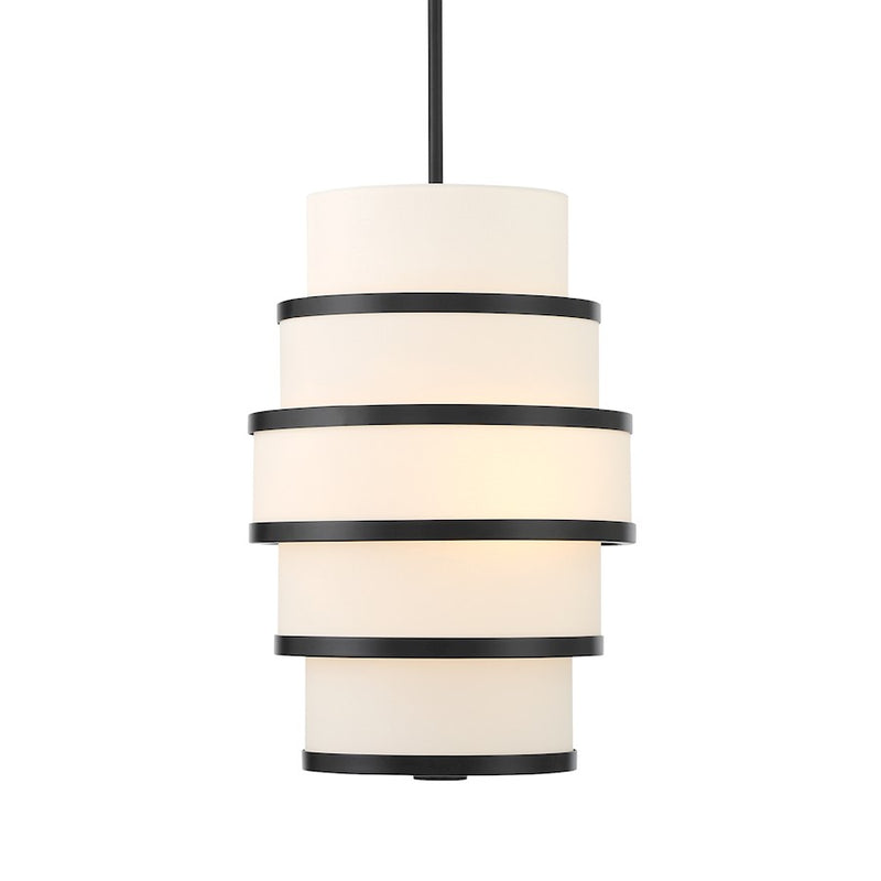 Minka Lavery Cascade 3-Light Flush Mount | Industrial Coal Steel and Linen Shade | Bedroom & Hallway | 15 x 15 x 7.38 in | Model 2444-66A