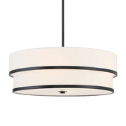 Minka Lavery Cascade 24in 4-Light Pendant | Industrial Coal Steel and Linen White Glass | Kitchen Island & Dining Room | Damp Rated | Model 2445-66A