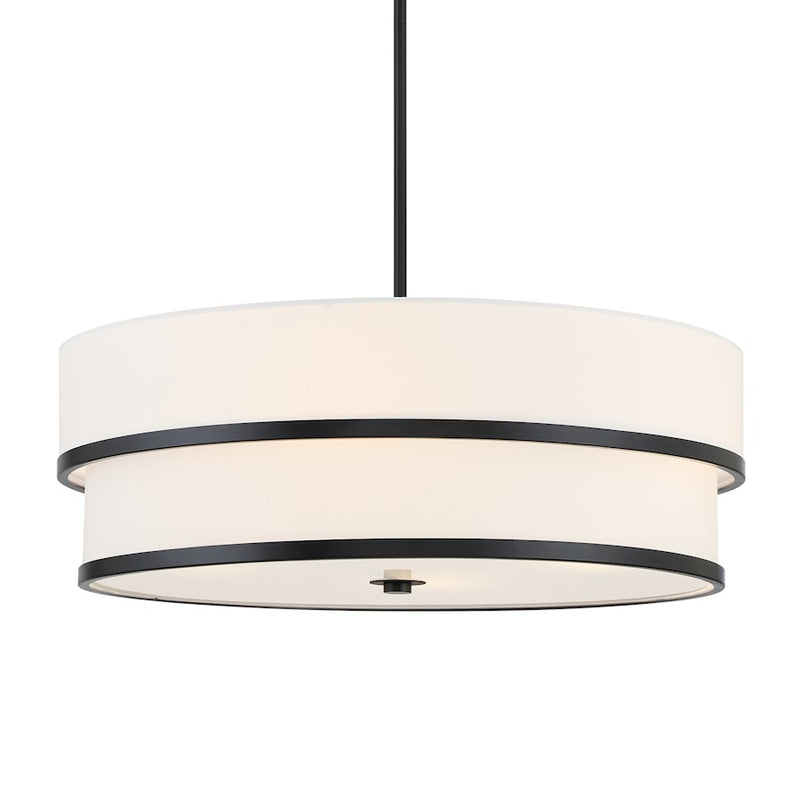 Minka Lavery Cascade 24in 4-Light Pendant | Industrial Coal Steel and Linen White Glass | Kitchen Island & Dining Room | Damp Rated | Model 2445-66A