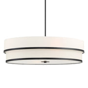 Minka Lavery Cascade 32in 4-Light Oval Pendant | Industrial Coal Steel and White Linen Glass | Kitchen Island & Dining Room | Model 2448-66A