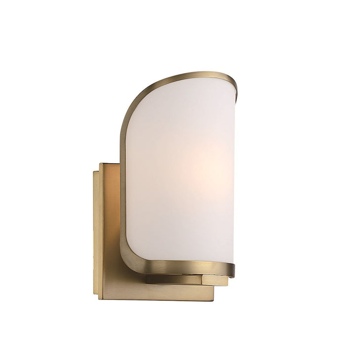Minka Lavery Bishop Crossing 1 Light Sconce, Soft Brass/Etched
