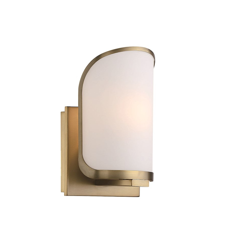 Minka Lavery Bishop Crossing 1 Light Sconce, Soft Brass/Etched