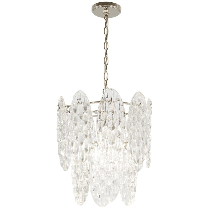 Minka Lavery Isabella's Reign 10in 1-Light Pendant | Polished Nickel and Clear Textured Glass | Kitchen Island & Dining Room | Model 2481-613