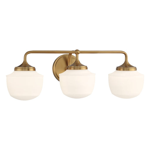 Minka Lavery Cornwell 3 Light Bath Vanity, Aged Brass/Etched Opal - 2573-575