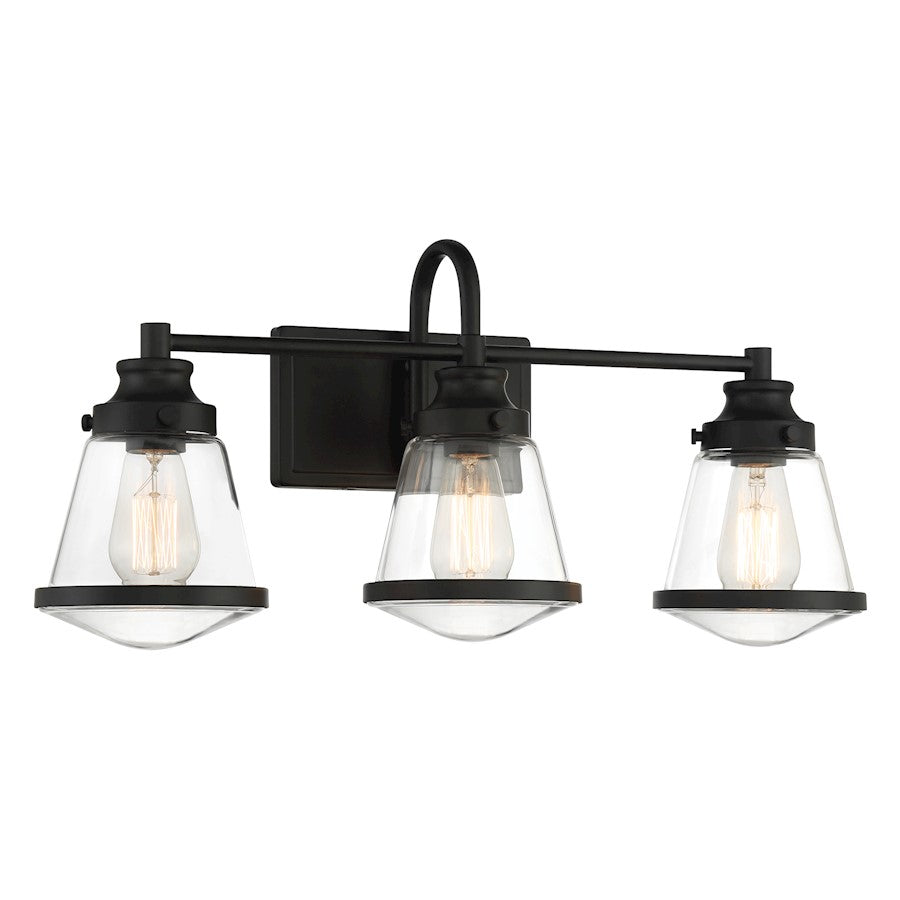 Minka Lavery Mannsdale 3 Light Bath Vanity, Coal/Clear - 2583-66A