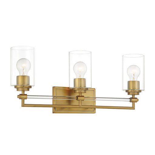 Minka Lavery Binsly 3 Light Bath Vanity, Aged Brass/Clear - 2643-575