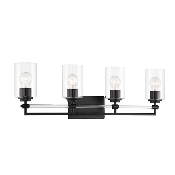 Minka Lavery Binsly 4 Light Bath Vanity, Coal/Clear - 2644-66A